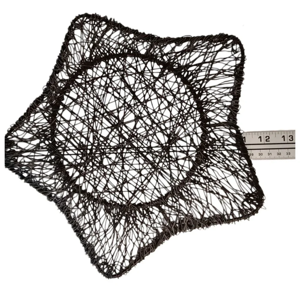 Star Shaped Black Metal Woven Basket Catchall Bread Basket 1.5 Lbs 11